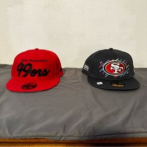 NWT 49ers fitted hats 7 1/2